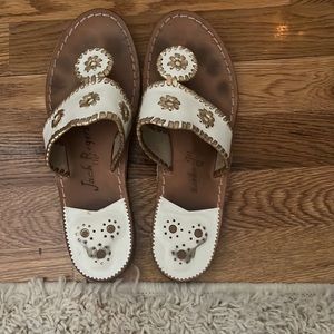 Jack Rogers white sandals